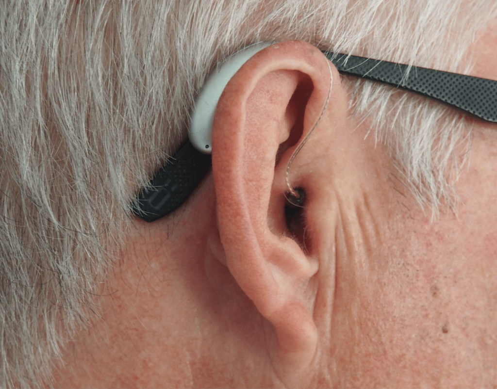 Closeup of a hearing aid