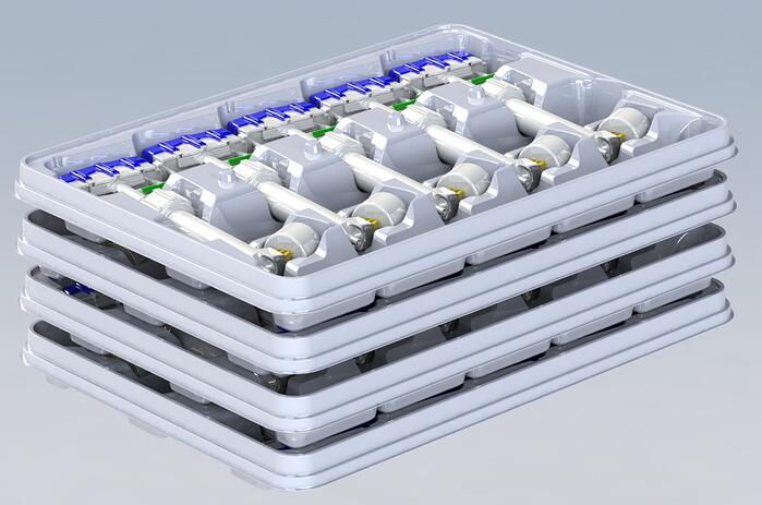 Custom thermoformed packaging design Universal Transport Tray