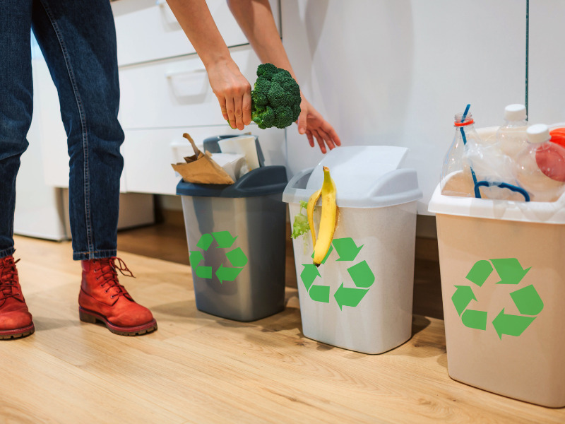 Throwing away items and having different recycling options